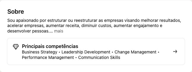 Seção Sobre do perfil de Maurício França