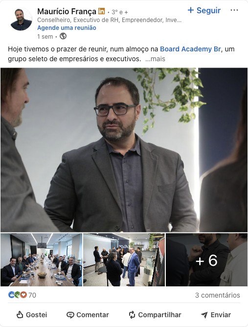 Almoço com empresários e executivos na Board Academy