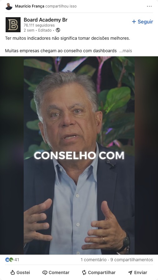 Indicadores e decisão no conselho